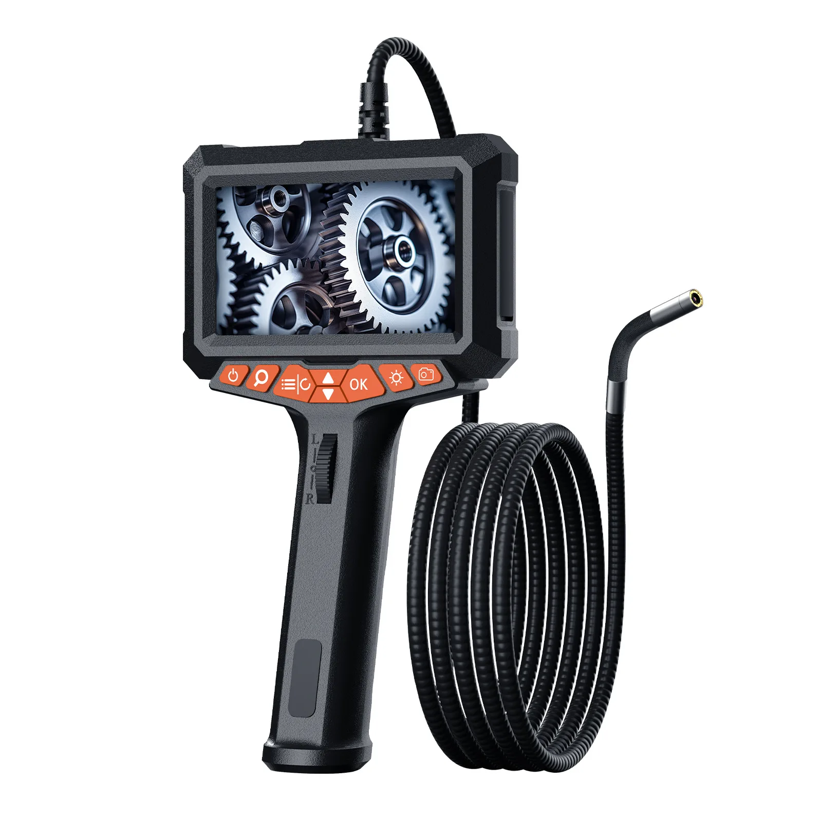 4.3Inch IPS Screen 6mm Two Way Articulate Steering Endoscope CMOS Borescope Inspection Otoscope Camera Digital Microscope