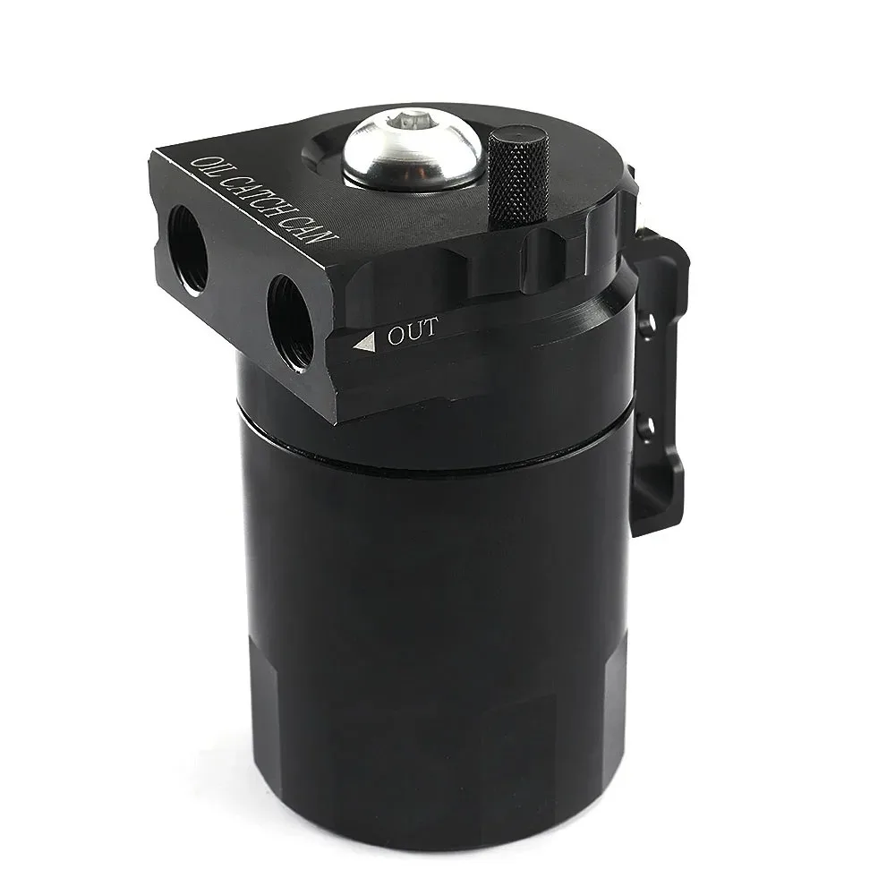 Oil Catch Can Kit Universal Reservoir Baffled Tank with Breather Filter Aluminum - view 5