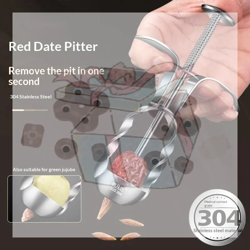 Stainless Steel Red Date Pitter Jujube Corer Cherry Olive Pitter Fruit Corer Remover Tool Hawthorn Cherry Pitting Kitchen Gadget