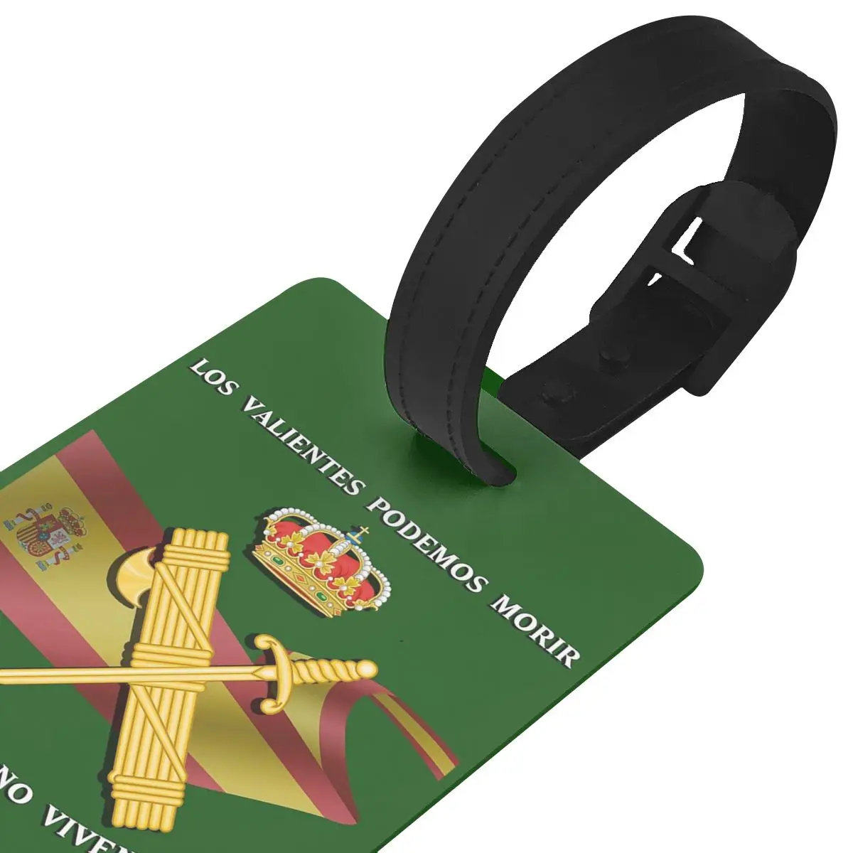 Etiqueta de equipaje de la bandera de España de la Guardia Civil española, etiqueta de equipaje de viaje de PVC, etiqueta de embarque, soporte de etiqueta portátil, identificación, nombre, dirección