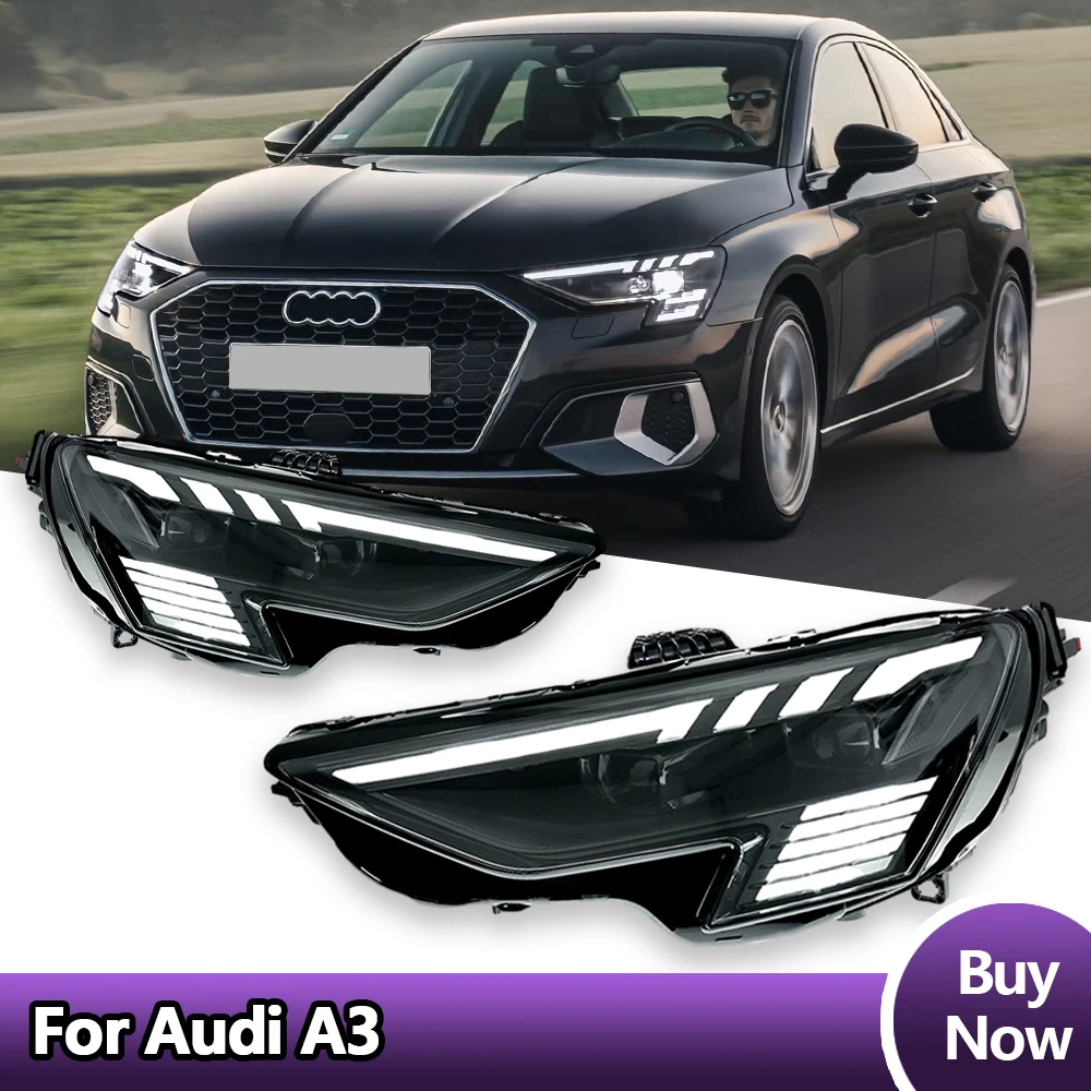 

Car Lights For Audi A3 RS 2021-2024 Headlight LED Projetor head Lamp Daytime Running Light Automotive Accessories