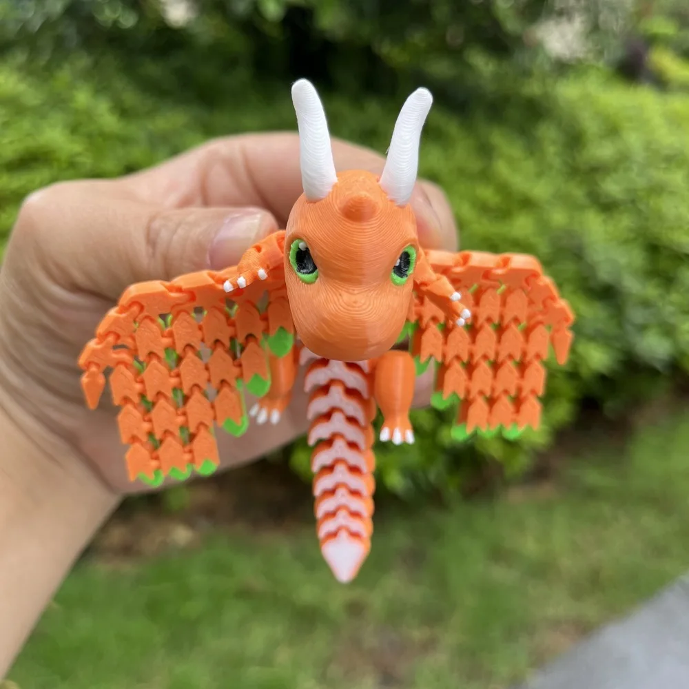 

Cute Flying Dragon Baby Animal Figure with Flexible Joints - Adorable Home Decor Desktop Ornament & Collectible Action Figure