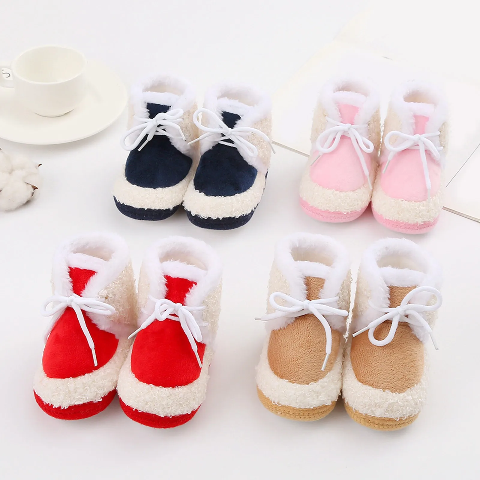 

Newborn Baby Warm Cotton Boots Baby Shoes Fashion Flat Warm Cotton Boots Cute Soft Sole Baby Toddler Cotton Booties Kids Shoes