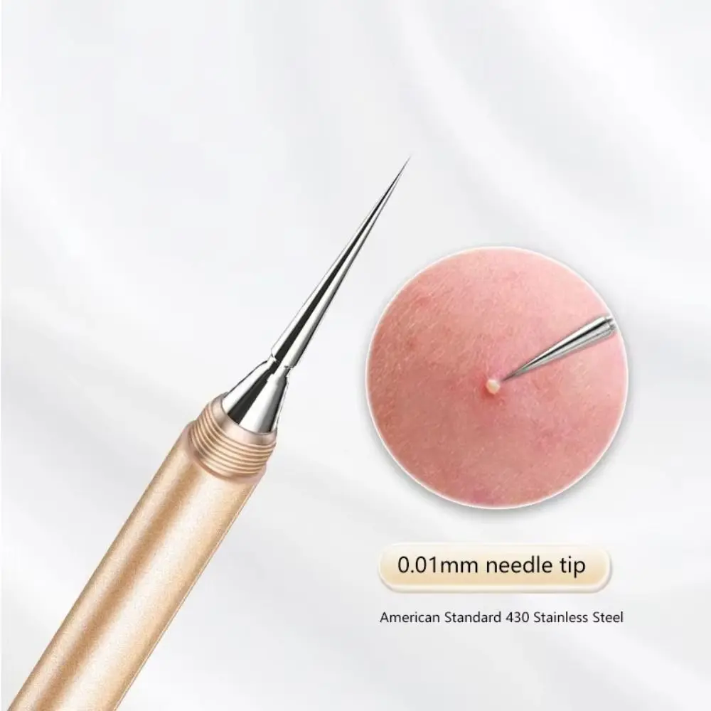 Double-Ended Blackhead Extractor Stainless Needles Sharp Tip Acne Removal Tool Rust-proof with Cover Comedone Remover