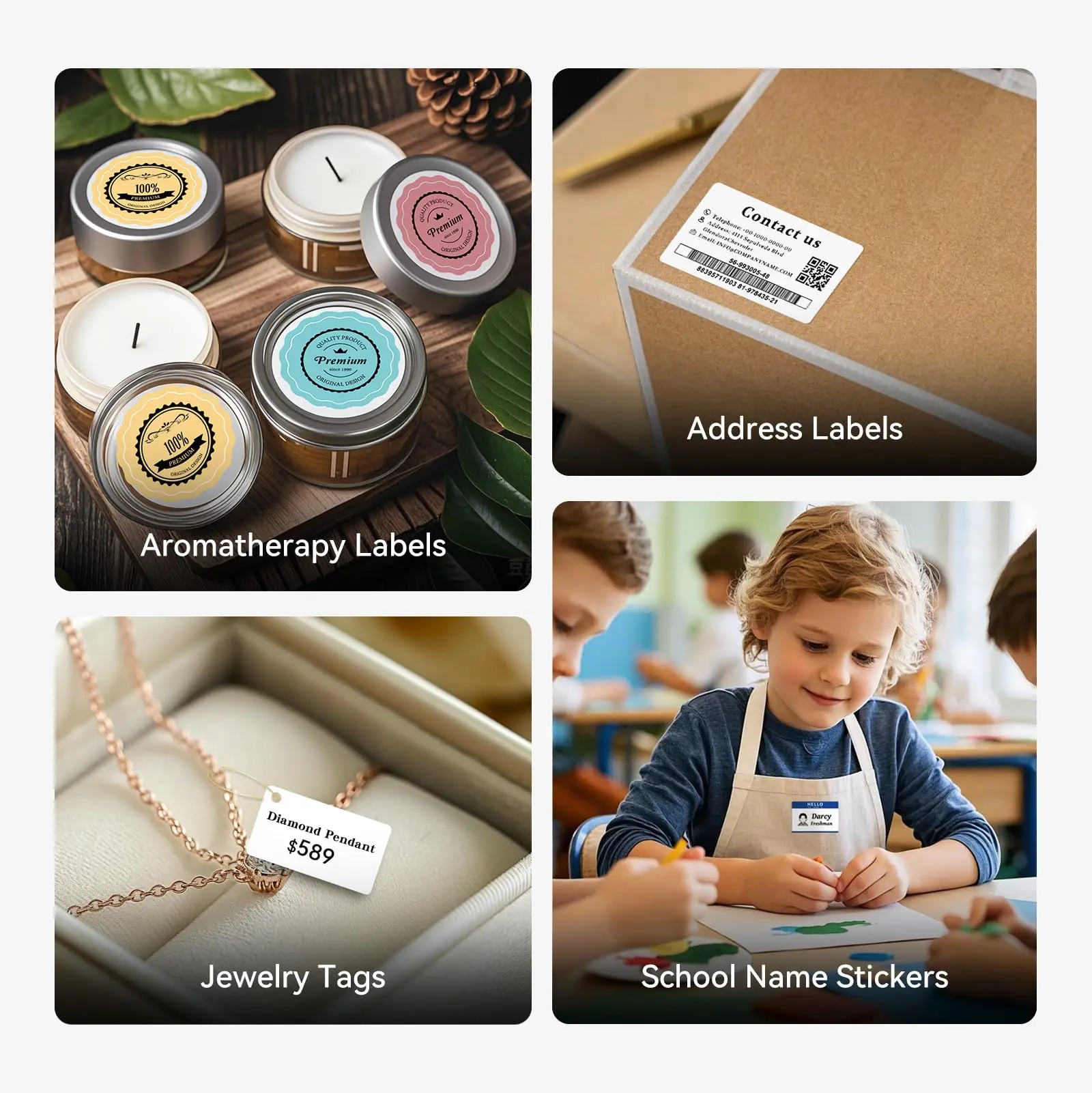 Niimbot B1 صانع الملصقات بلوتوث طابعة ملصقات حرارية محمولة 2 بوصة مع شريط كبير مقاوم للماء للشركات الصغيرة والمكتب والمنزل