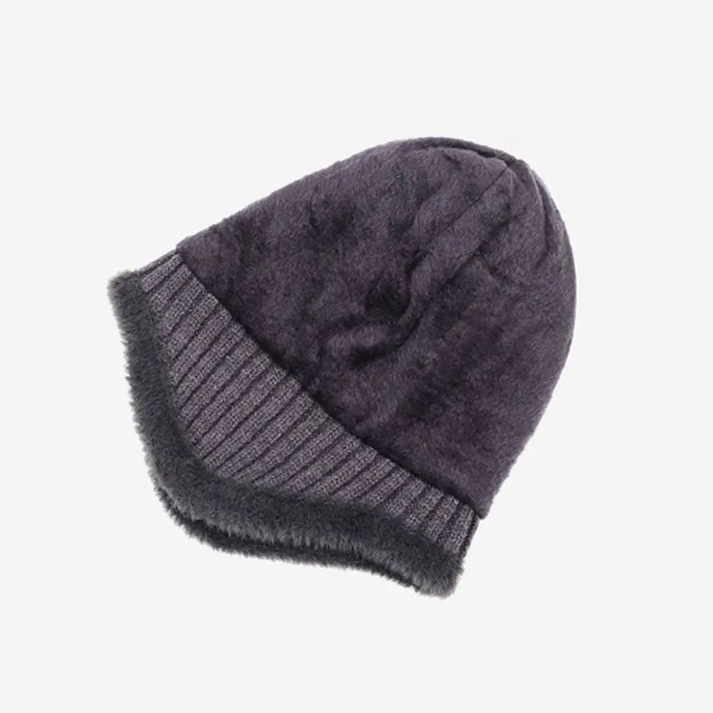 Versatile Thickened Warm Knitted Hat Double Layers Fur Lined Beanie With Earmuffs Coldproof Outdoor Warm Hat for Autumn Winter view 4