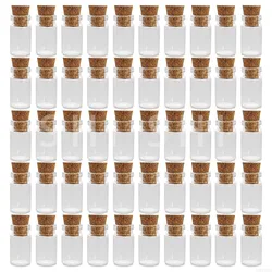 100pcs Mini Glass Bottles with Cork Stoppers Storage Bottles Empty Clear Small Vials Container 0.5ml 1ml 1.5ml 2ml 2.5ml 5ml
