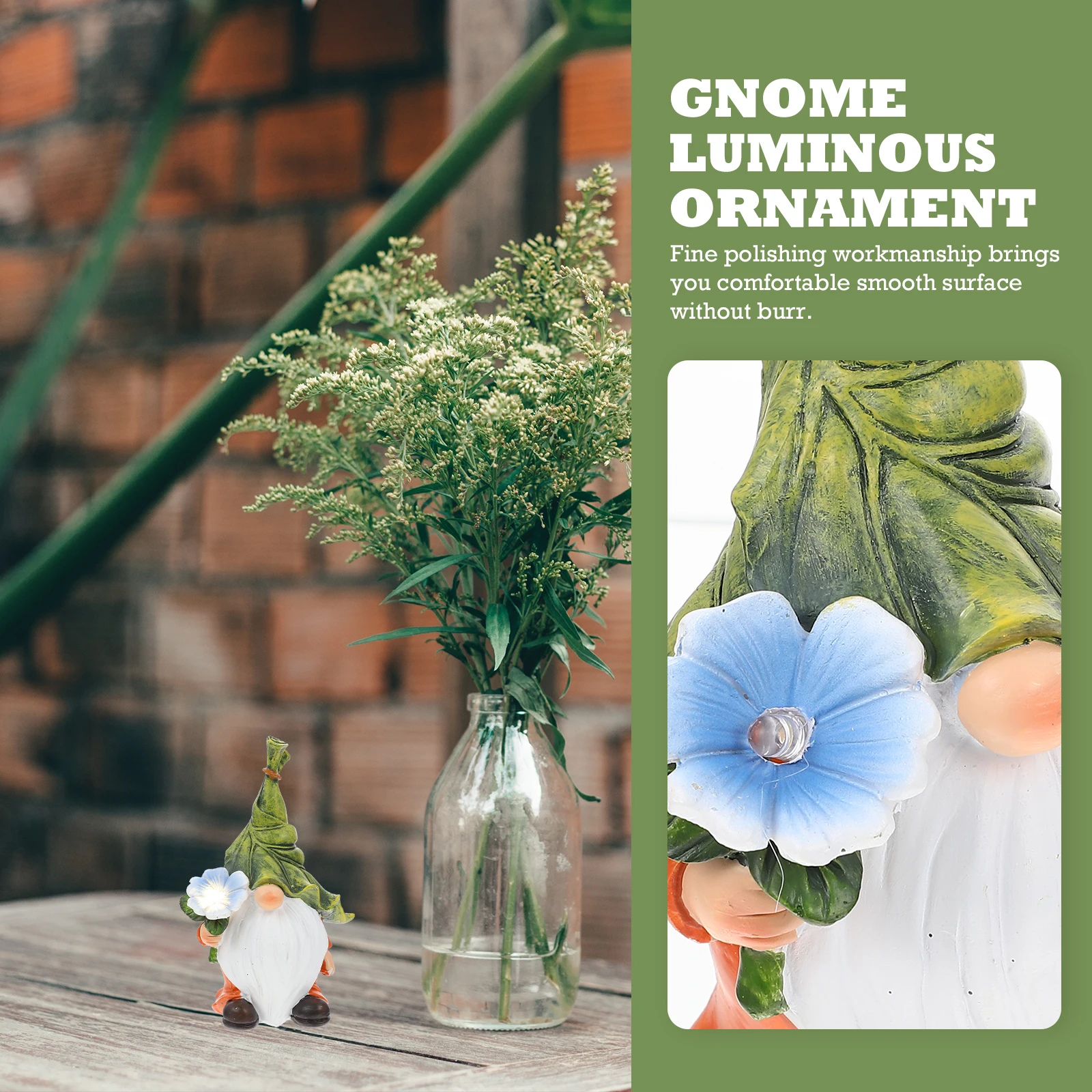 

Creative Glowing Gnome Statue Garden Lawn Decor Ornament Lighted Elf Figurine Solar Powered Night Decoration Blue