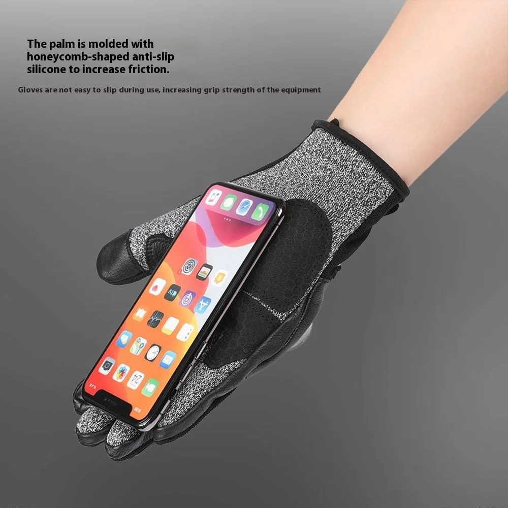 قفازات مضادة للطعن في الهواء الطلق، مضادة للقطع كاملة الأصابع لركوب الخيل للرجال، قفازات مضادة للانزلاق لتسلق الجبال القتالية