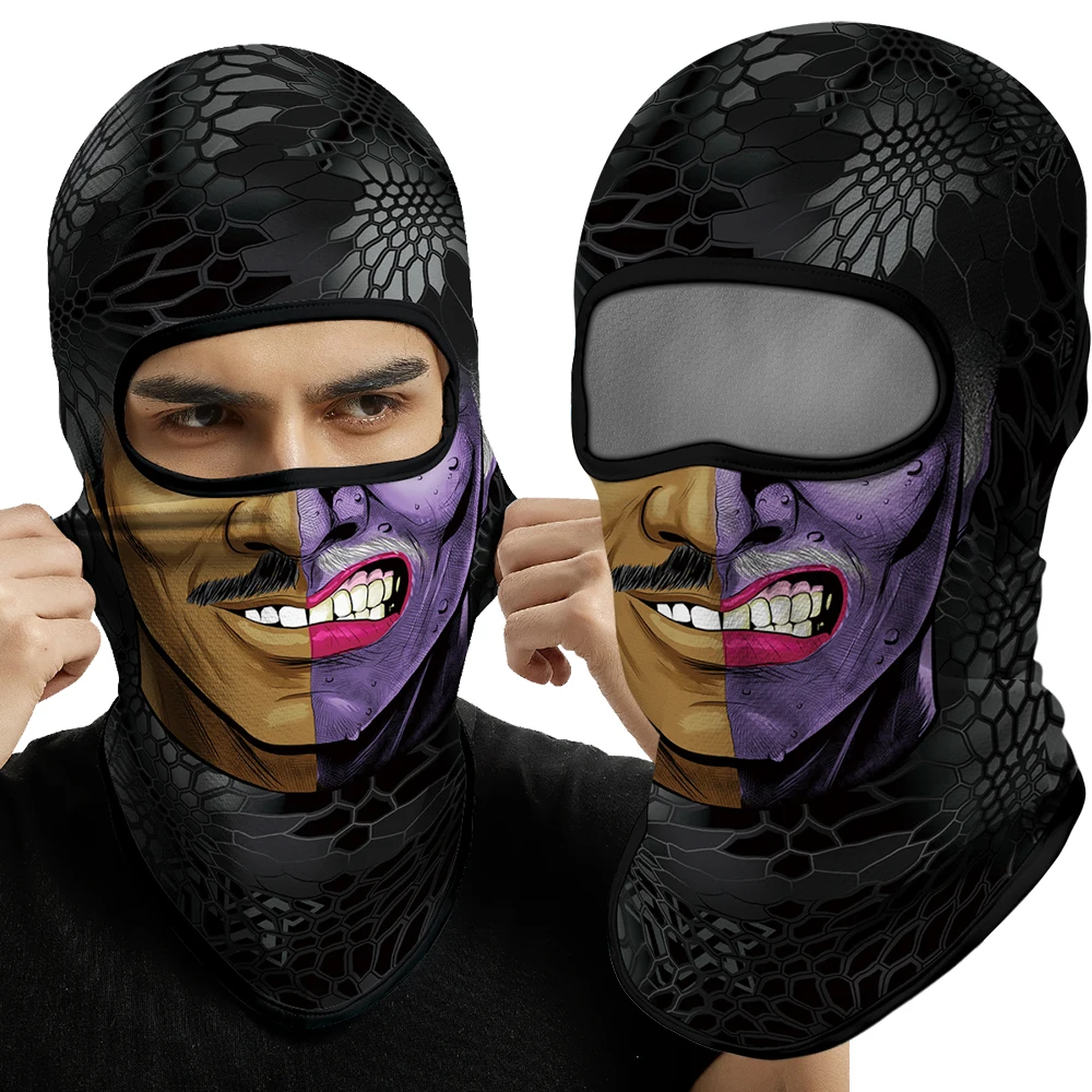 3D Grappige Masker Motorfiets Face Cover Ski Masker Joker Schedel Balaclava Hoofddeksels Outdoor Wandelen Camping Neck Gaiter Bandana Sjaal Mannen