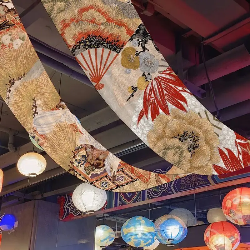 VIKAMA Ceiling Hanging Curtain Japanese Umbrella Kimono Decorative Banner Restaurant Bar Cafe Wedding Home Decor