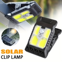LED Solar Garden Lights Outdoor Solar Clip Light Motion Sensor Camping Lamp with 3 Mode Waterproof Fence Street Landscape