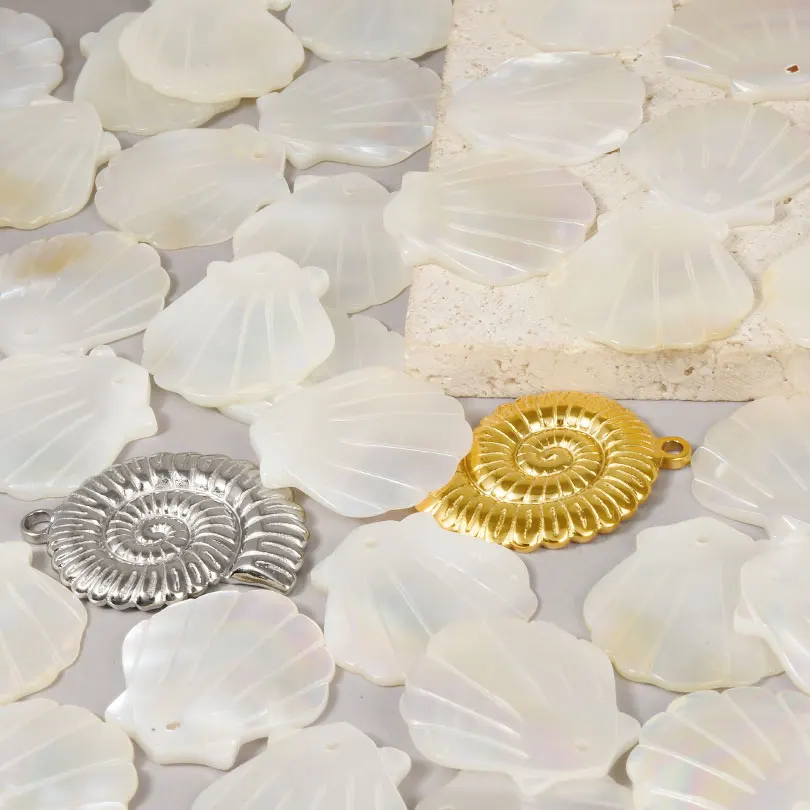 3/5Pcs Wholesale Marine Life Conch Shell Charms Jewelry Making Dijes Summer Sea Animal Pendant Necklaces Parts Para Bisutería image 3
