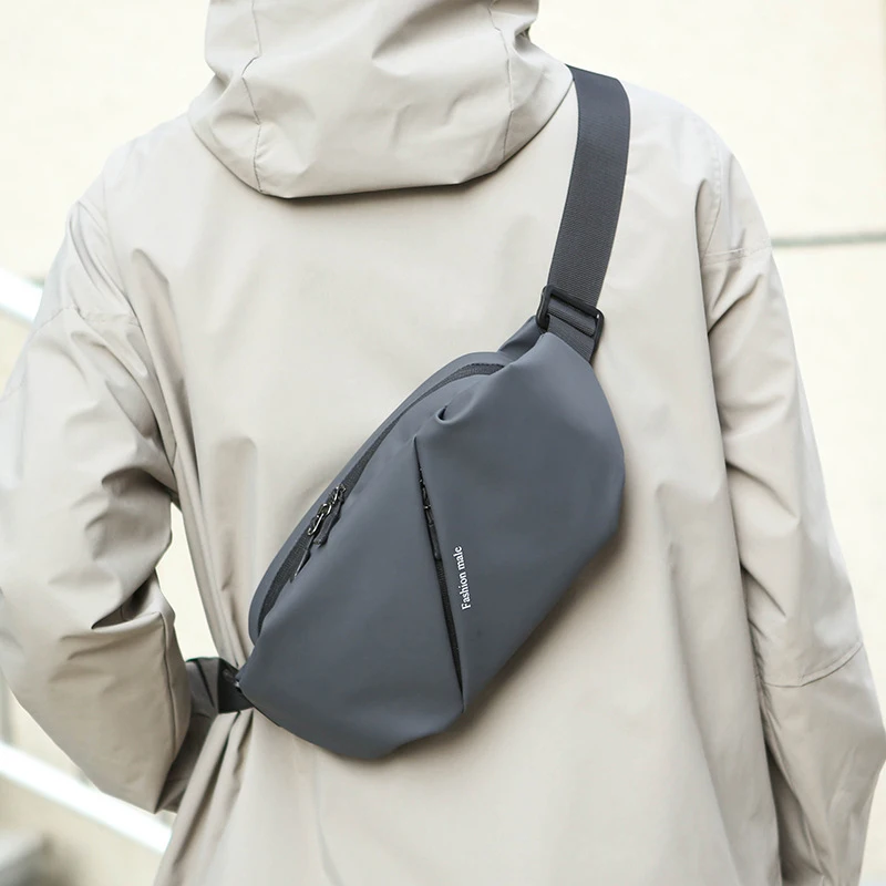 Borse a tracolla da uomo casual Borsa a tracolla in nylon Marsupio da uomo Borsa sportiva da petto per uomo Borse a tracolla nere Nuova moda a tracolla