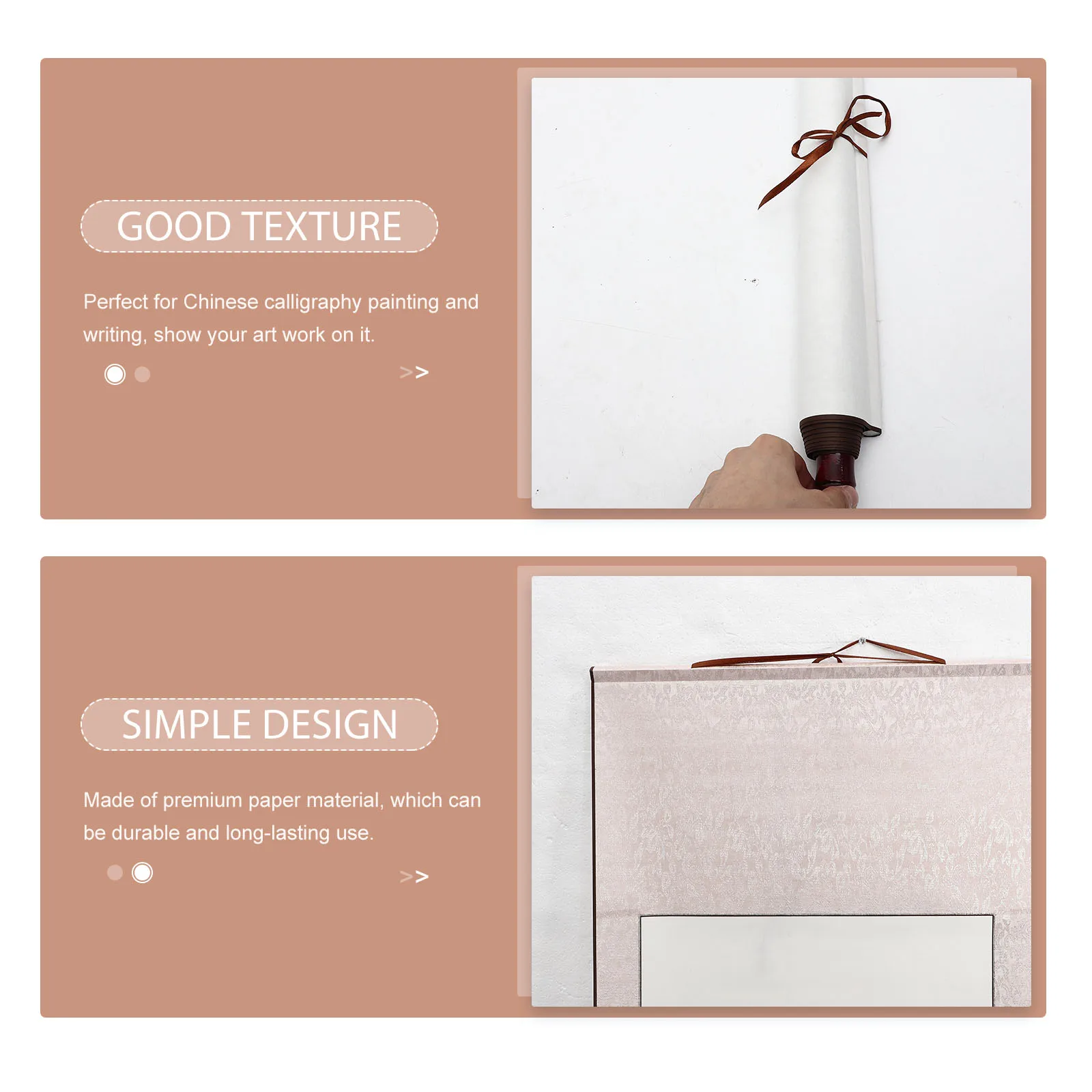 2 قطعة ورق الخط المحمول فارغة ممارسة الكتابة الصينية التمرير متعددة لوازم الزخرفية