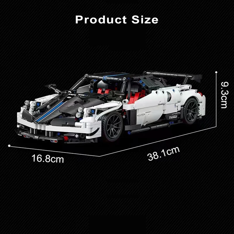 1443PCS Technical Pagani Zonda Sport Car Model Building Blocks Assemble Bricks Vehicle Toys Collection Gifts For Adult Boys