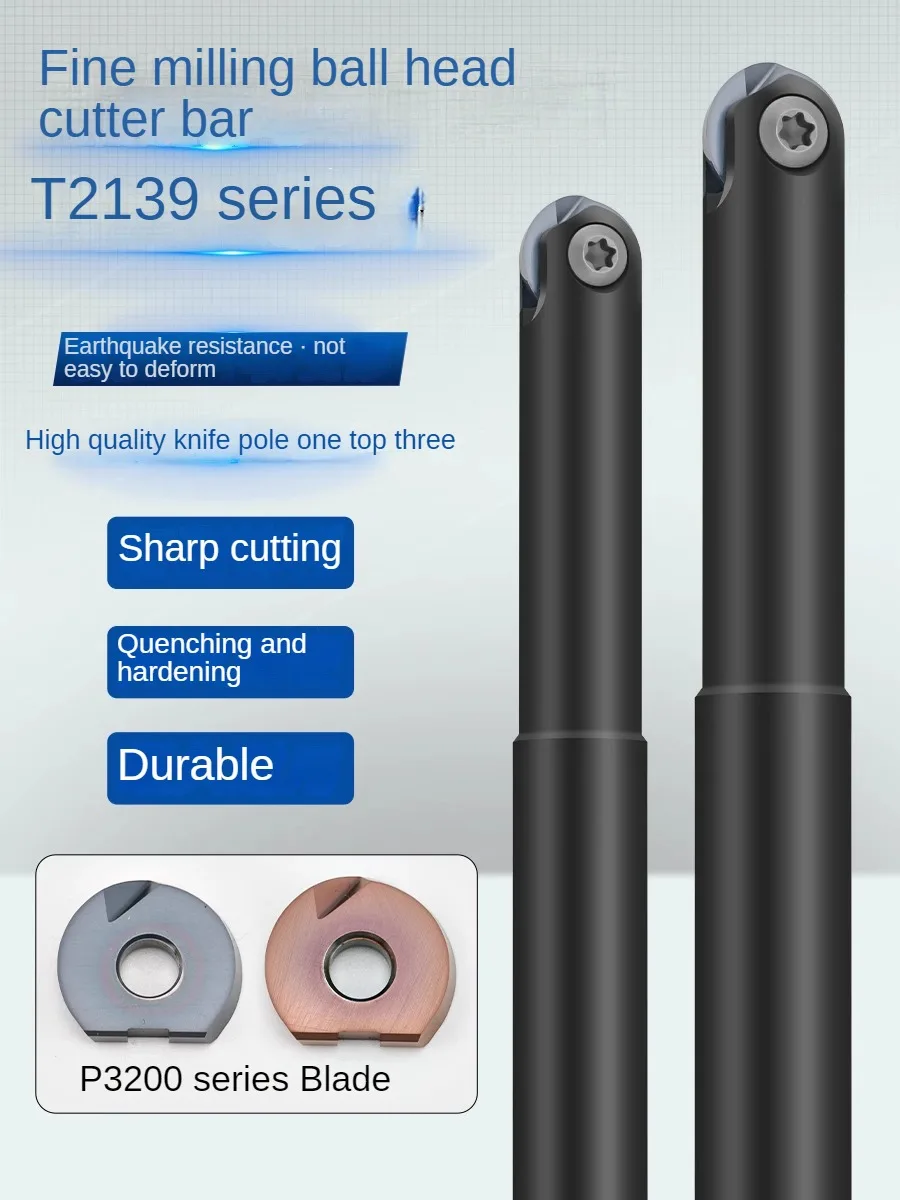 

T2139 ball end precision milling cutter rod semi-circular spherical cutter bar install semicircle blade R4R5R6R8R10R12.5R15R16