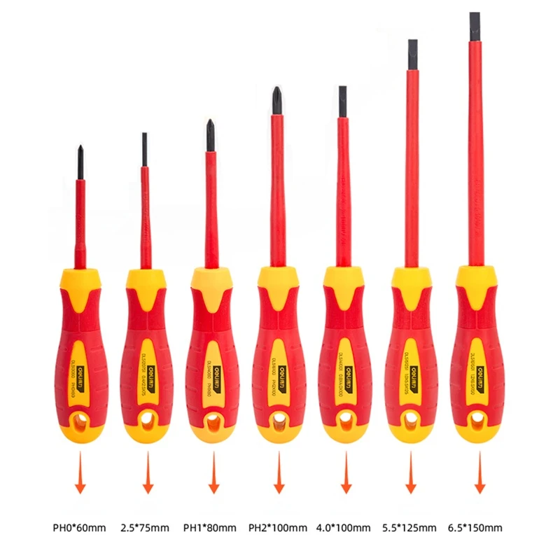 5/7Pcs VDE Insulated Screwdriver Set 1000V Slotted Phillips Screwdriver Insulated Handle Household Electrician Repair Hand Tools