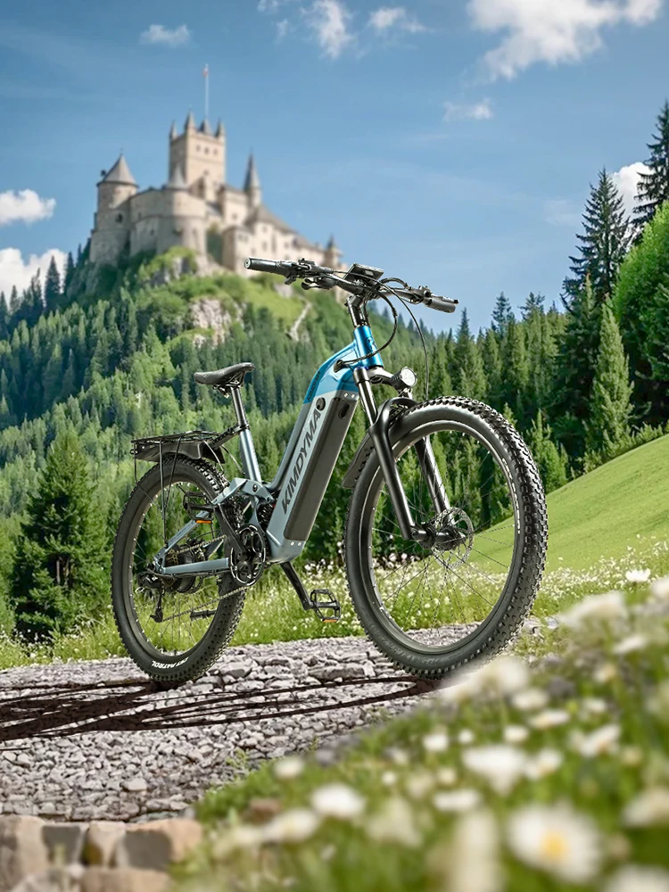 2026 KIMDYMA K02 Elektrofahrrad 27,5 Zoll Allterrain-Reifen 70-80KM Reichweite 25KM/h Geschwindigkeit 48V20AH Abnehmbarer Akku 9-Gang E-Bike