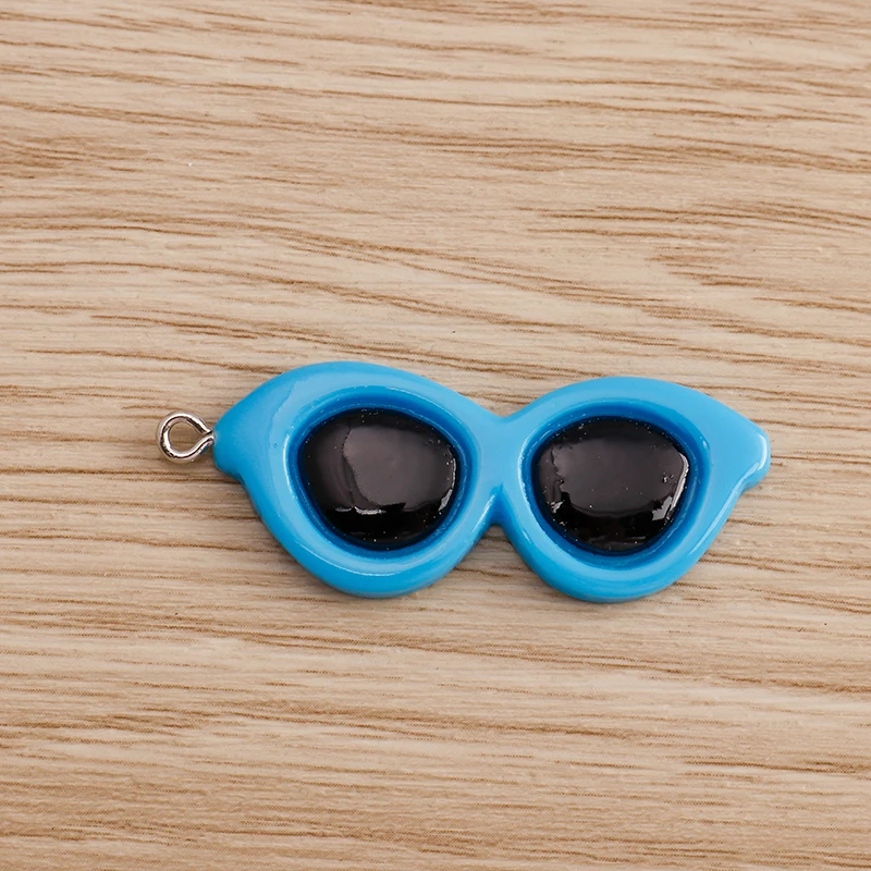 Tusember 10 Stück süße Harz kühle Sommer Urlaub Sonnenbrille Charms für Anhänger Ohrring Armband DIY Schlüsselanhänger Schmuck handgefertigt – Detail 4