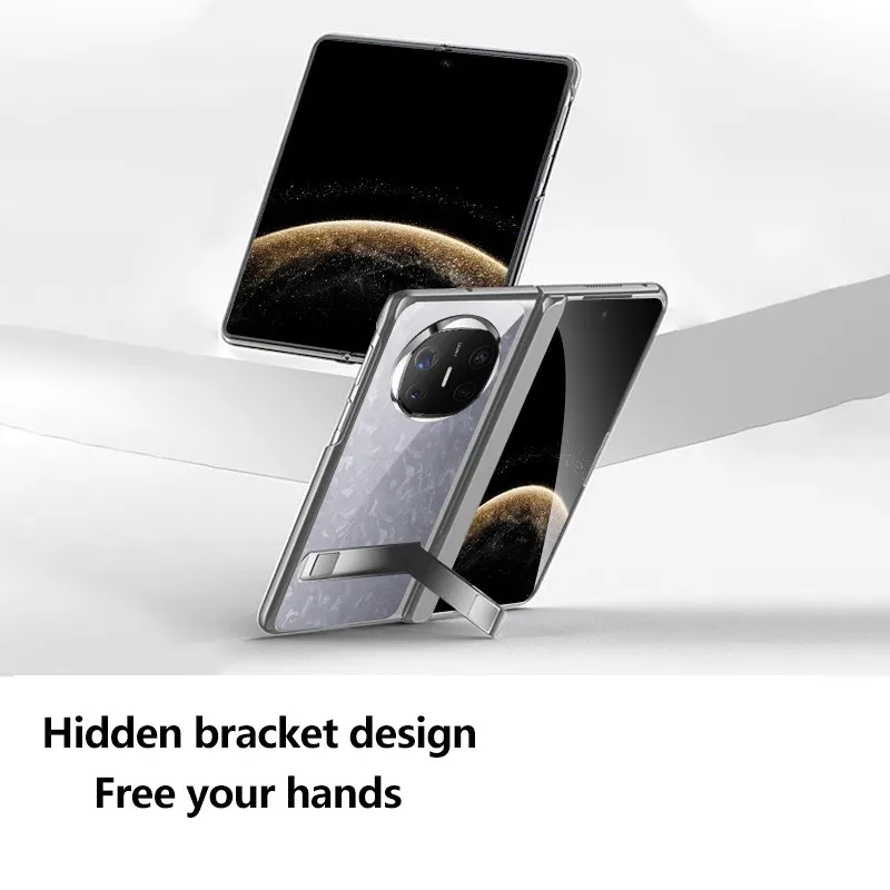 Electroplating Transparent Phone Case For Huawei Mate X6 X5 X3 5G Magnetic Hinge Screen Glass Full Protective Cover