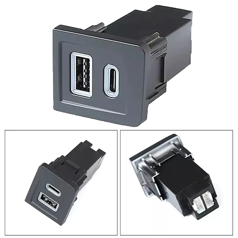 Car Central Control Lower Right Hole Charger Socket PD QC3.0 Fast Charger For Volkswagen Multivan T5 2008-2012 Cars Accessories