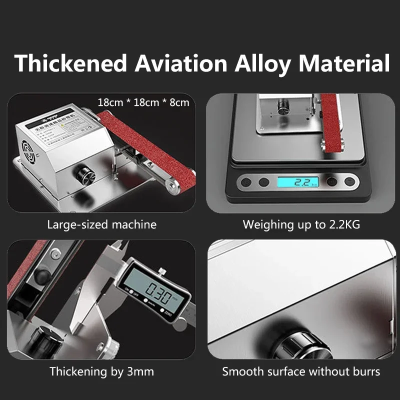 220V Electric Knife Grinder Industrial Grade DIY Polishing Dedicated Fully Automatic Small Household Sanding Belt Machine