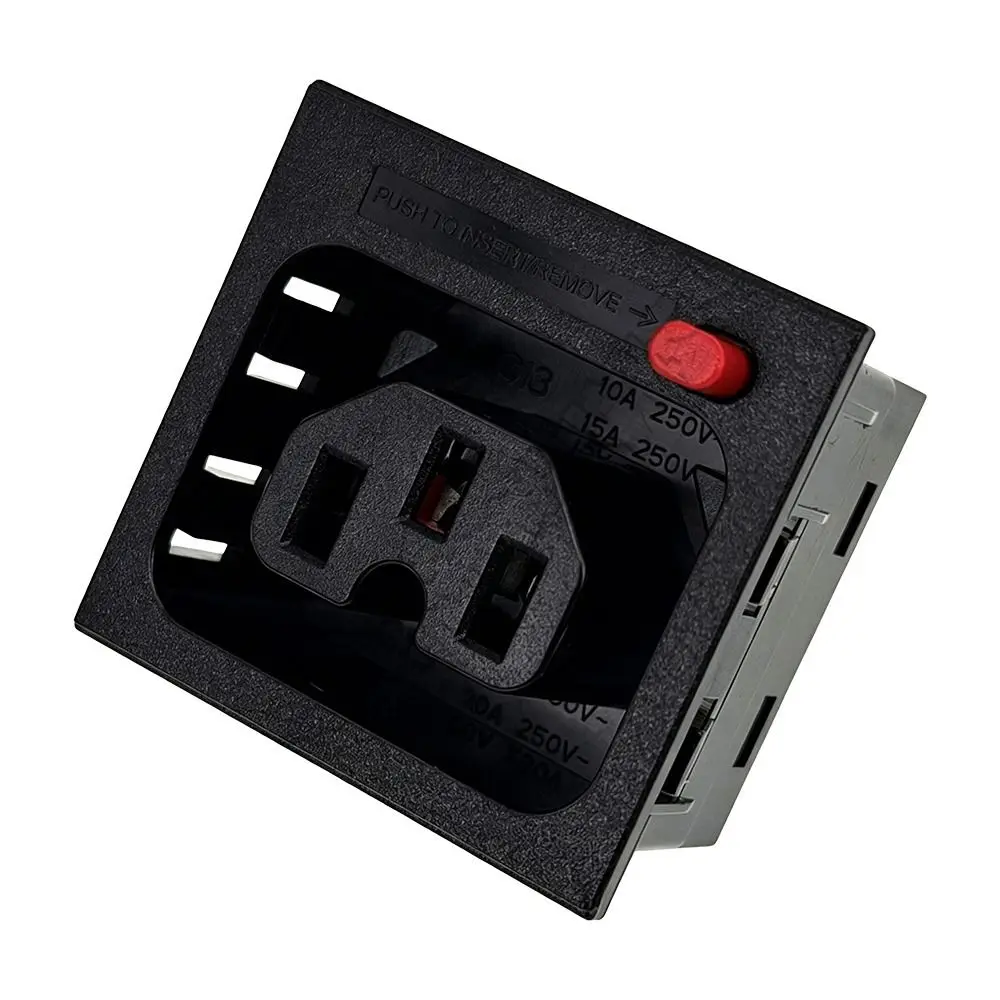 New Flame Retardant PC C13 Connector Inlet Anti Stripping Anti Loose Panel Mount Multi-functional AC Power