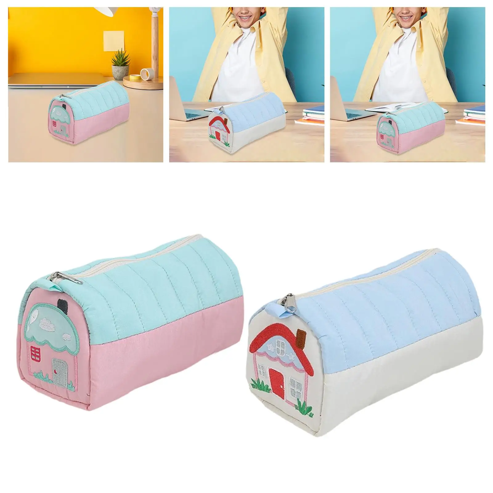 กล่องดินสอซิปน้ําหนักเบากระเป๋าดินสอความจุขนาดใหญ่น่ารักสําหรับเด็กวัยรุ่น