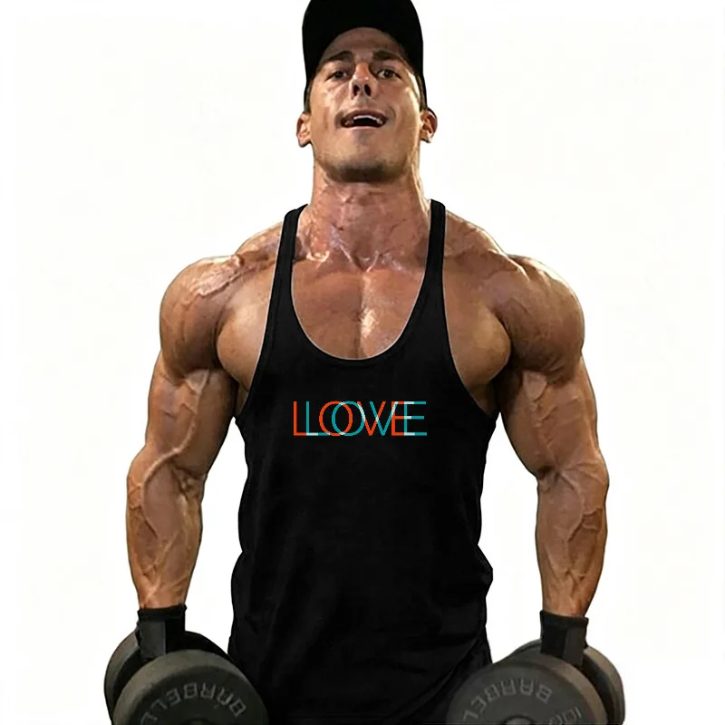 Men's Outdoor Breathable Running Tank Top Quick Dry Racerback Sleeveless Gym Vest Workout Shirt For Fitness Training Summer