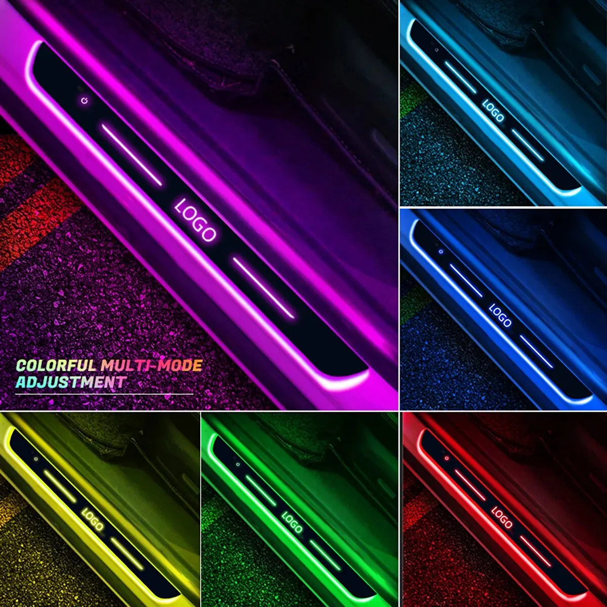 Car Door Sill Light Threshold LampWelcome Logo Projector Lamp Threshold Lamp USB Power Moving LED Welcome Pedal Light