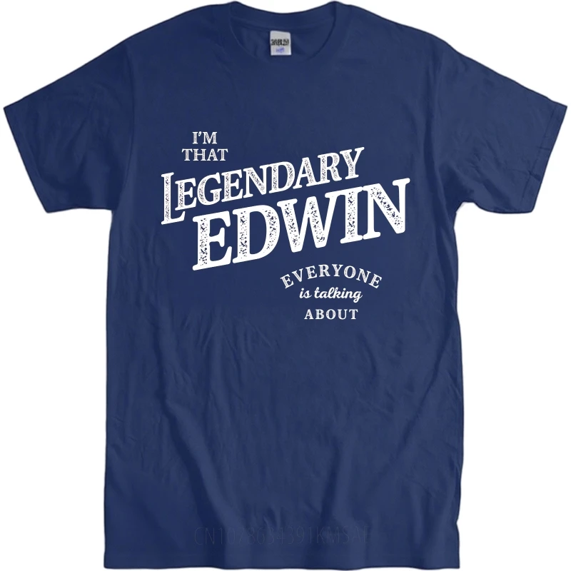 ملابس يومية صيفية لها تي شيرت أنا أن الأسطوري إدوين الجميع يتحدث عن تي شيرتات قصيرة الأكمام مريحة برقبة دائرية #1