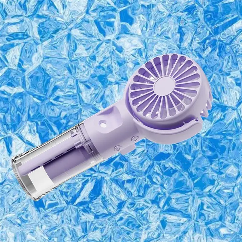 [NEW!A38F】 F4 Handheld Misting Fan Humidifying Misting Fan Folding Mini Handheld Fan Purple