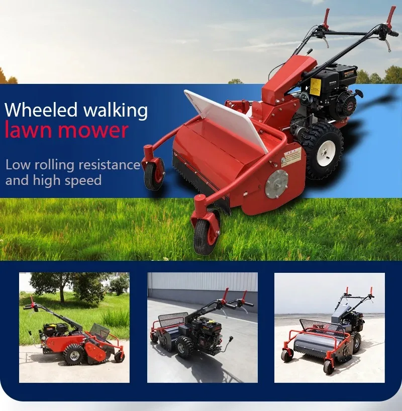 Hot-selling handheld wheeled lawnmower, orchard lawnmower, agricultural weeding tool, push-type.