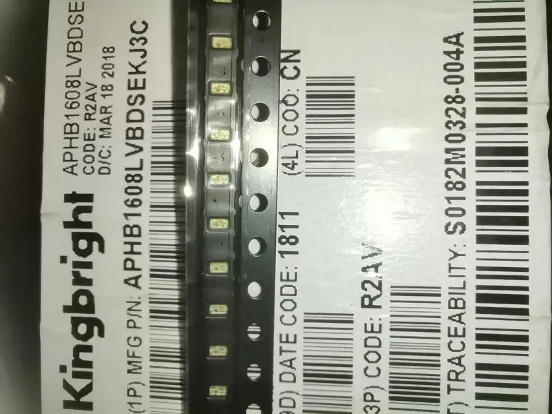 

50Pcs/APHB1608LVBDSEKJ3C 0603 red and blue two-color, high-brightness LED indicator