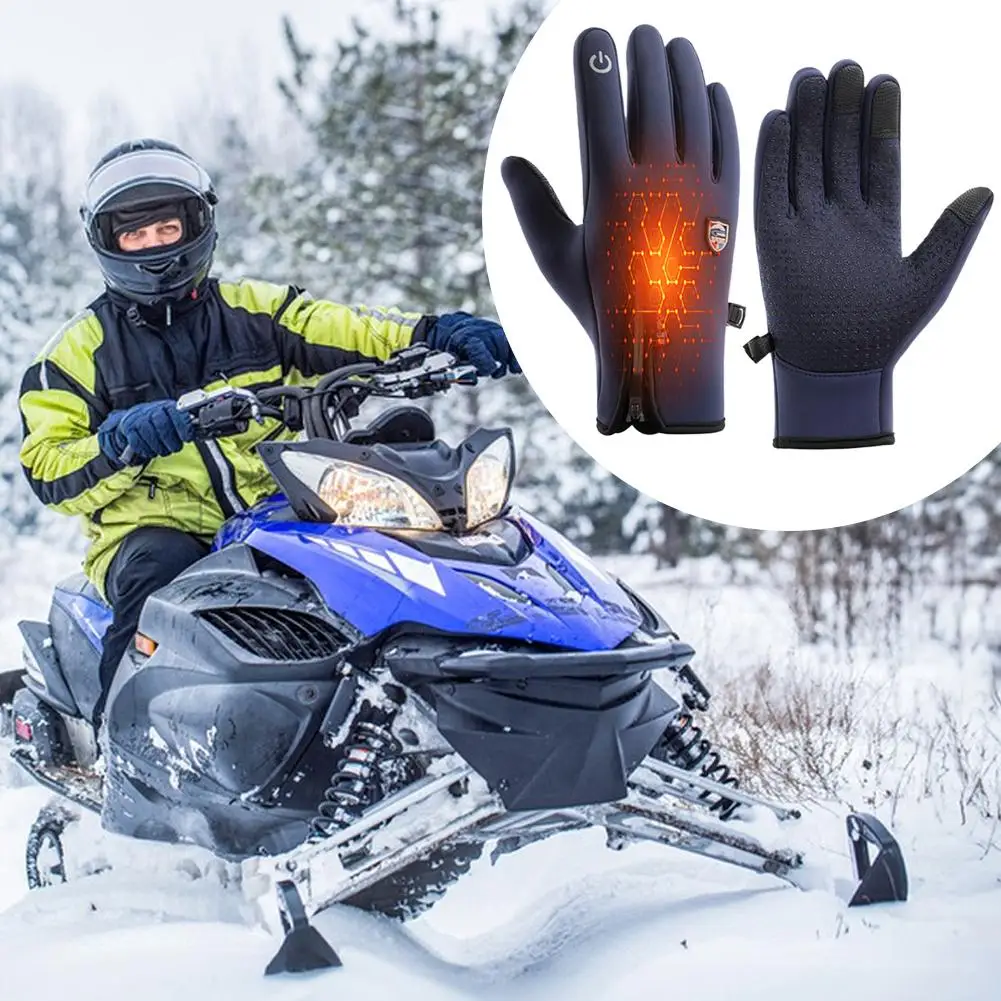 

Водонепроницаемые теплые сенсорные перчатки с подогревом, утолщенные, с электрическим подогревом тыльной стороны ладони, для активного отдыха, катания на лыжах, спорта, зимы, USB-перчатки с подогревом
