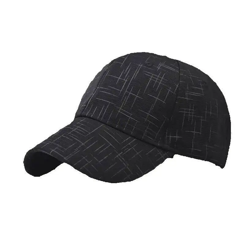 

Korean Style Linear Grid Plain Baseball For Men And Women, Spring Summer Autumn Simple Personality Fashion Versatile Sunshade