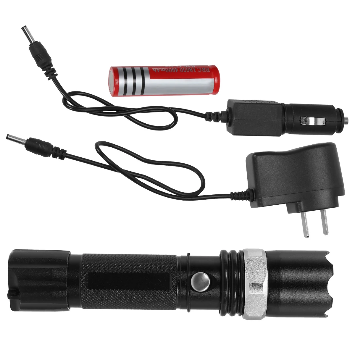 1Set Aluminum Alloy Flashlight Portable Mini LED Torch Rechargeable Zoom Waterproof Outdoor Camping Super Bright Flashlight