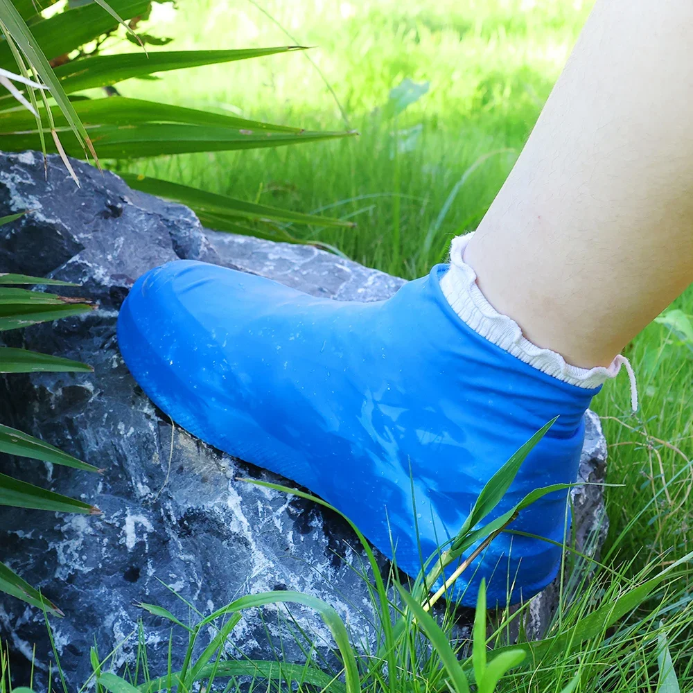 1/10 pares de capas para sapatos de chuva, à prova d'água, borracha, látex, reutilizável, antiderrapante, bota de chuva, sapatos de caminhada, capa de engrenagem