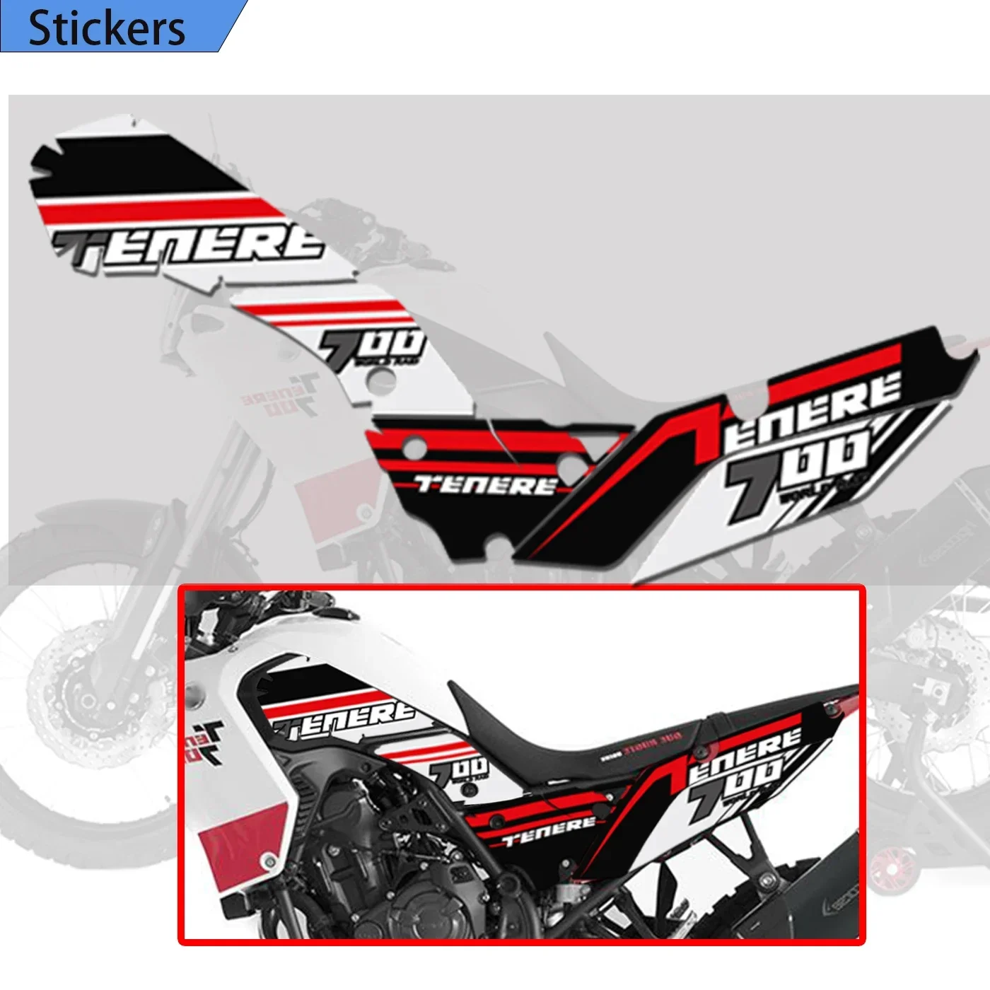 Tenere T700 XTZ 700 T7 XT Fit YAMAHA Tank Pads Decals Protection Set Kit Handshield Wind Deflector