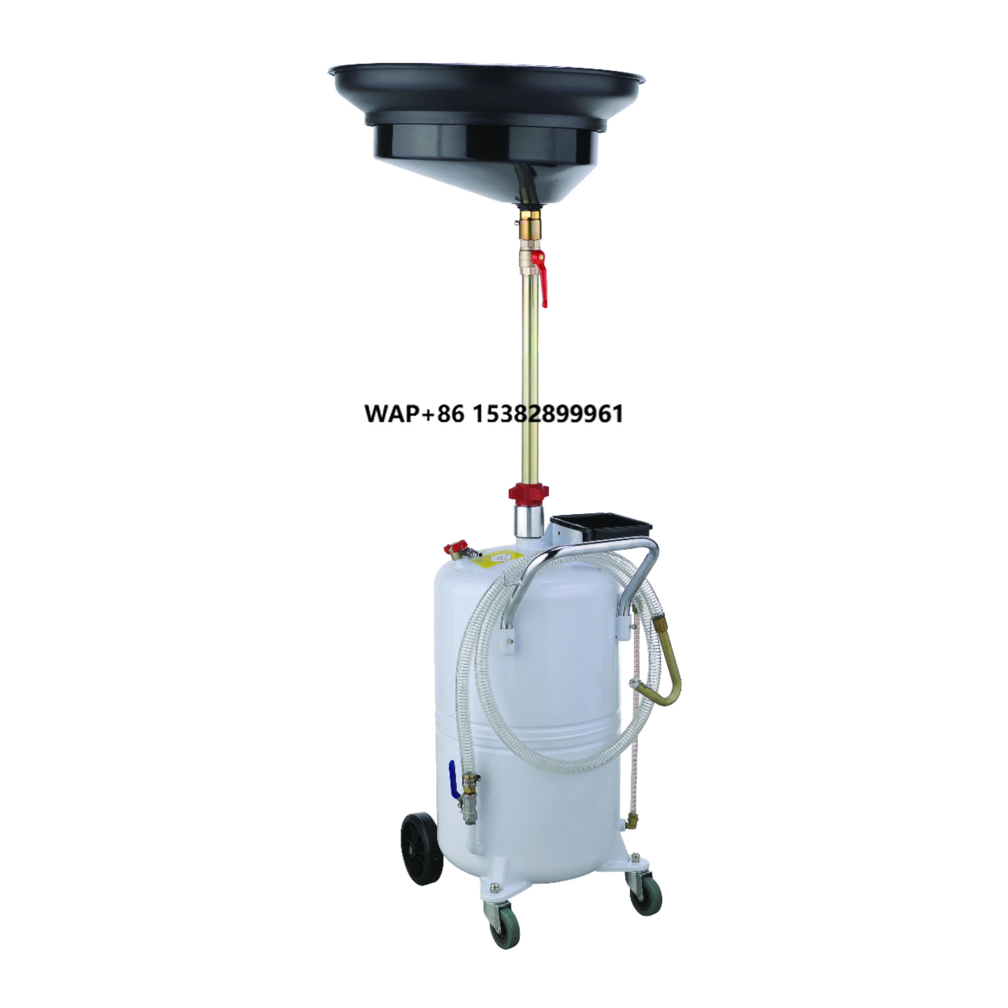 Waste Oil Drain Tank 90L Metal Black Air Operated Drainer for Car Oil Change and Fluid Fuel Transfer