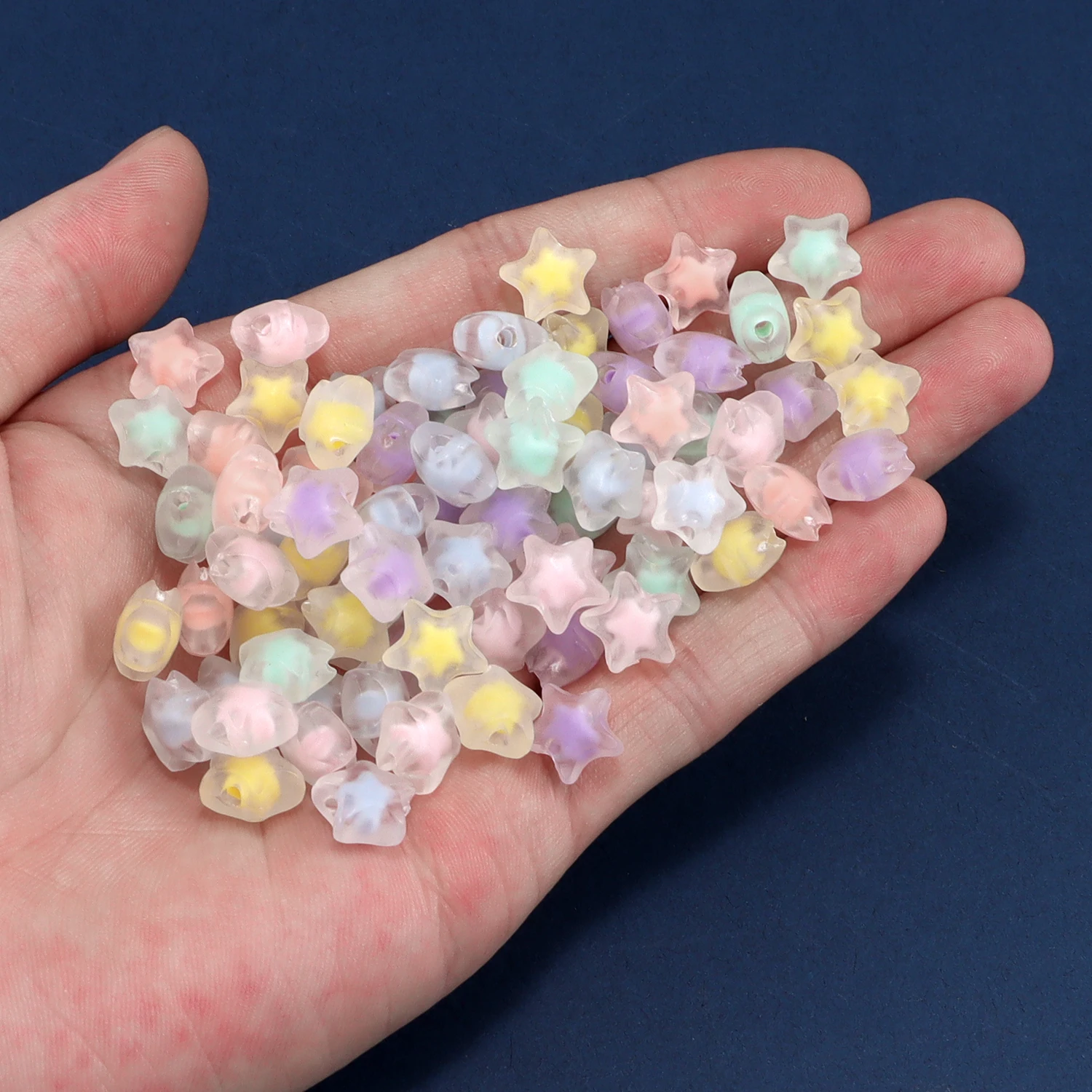 100Pcs 10mm Clear Acrylic Star Beads Loose Spacer Beads for Jewelry Making DIY Bracelet Necklace Phone Chain Accessories