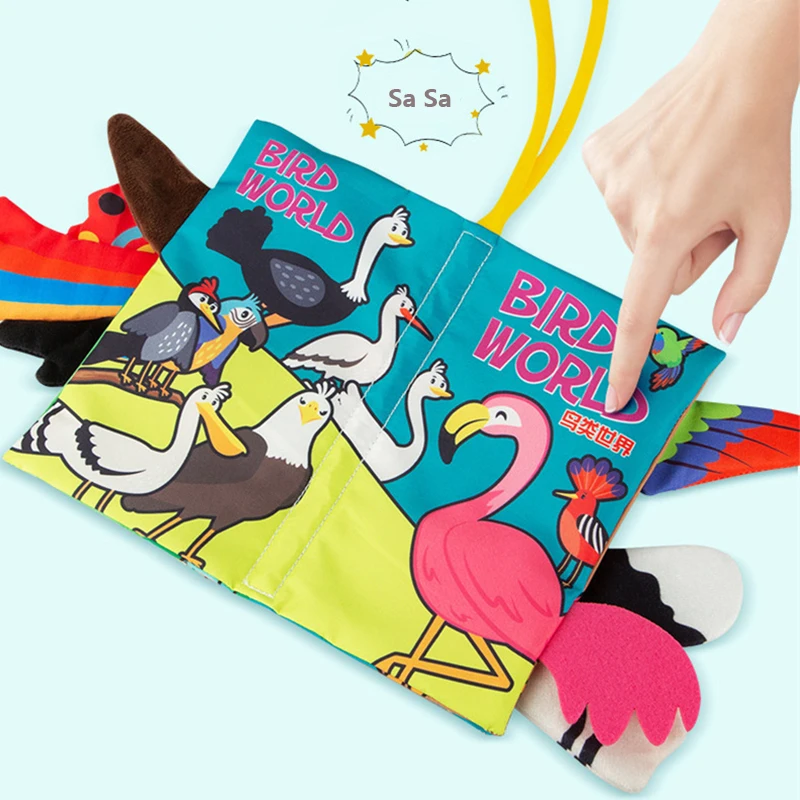 Jouets de nettoyage lavables non froissés pour bébé, livre de gril de queue pour bébé, thème de la ferme d'animaux, jouets d'éducation précoce pour enfants