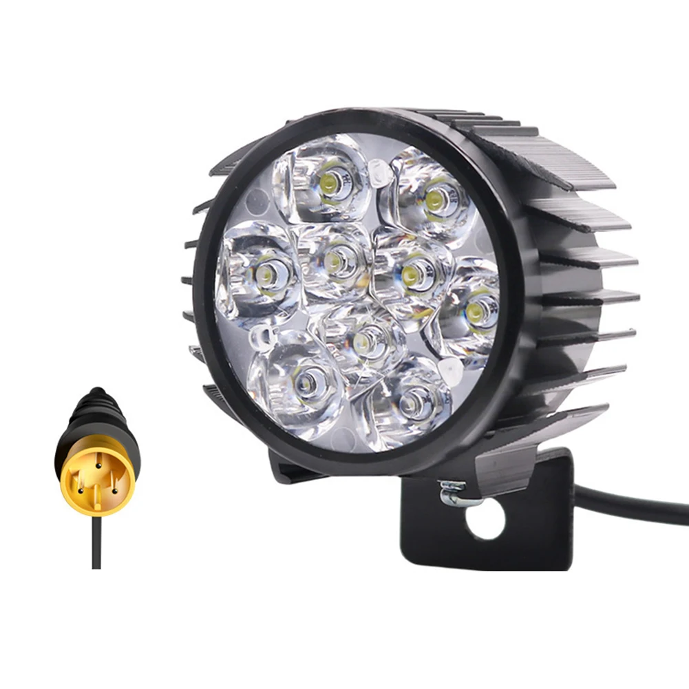 Electric Bicycle Electric Vehicle Led Lights 4/9 Led Headlights Ebike 24V-60V 4/9 Beads Led Spotlight With Cable Accessories