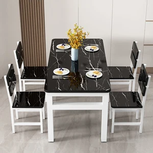 Mesa de jantar com cadeira 1 mesa simples e elegante em design moderno em mármore mesa para casa, conjunto de jantar para restaurante 10 principais vendas mini mesa de cha - №9