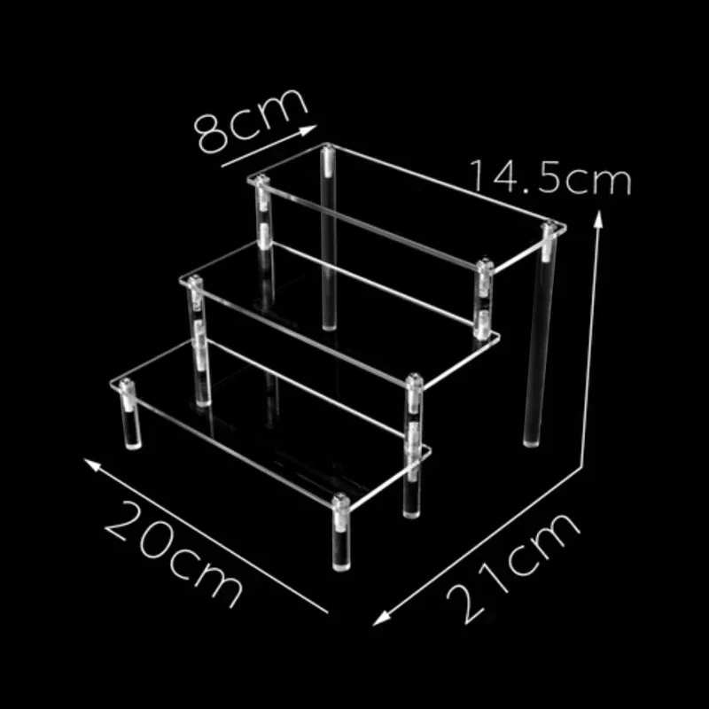 NONE Acryl Display Stand Transparent Leiter Regal Puppe Ton Figur Animation Auto Modell Blind Box Parfüm Lagerung Modell Stehen 10