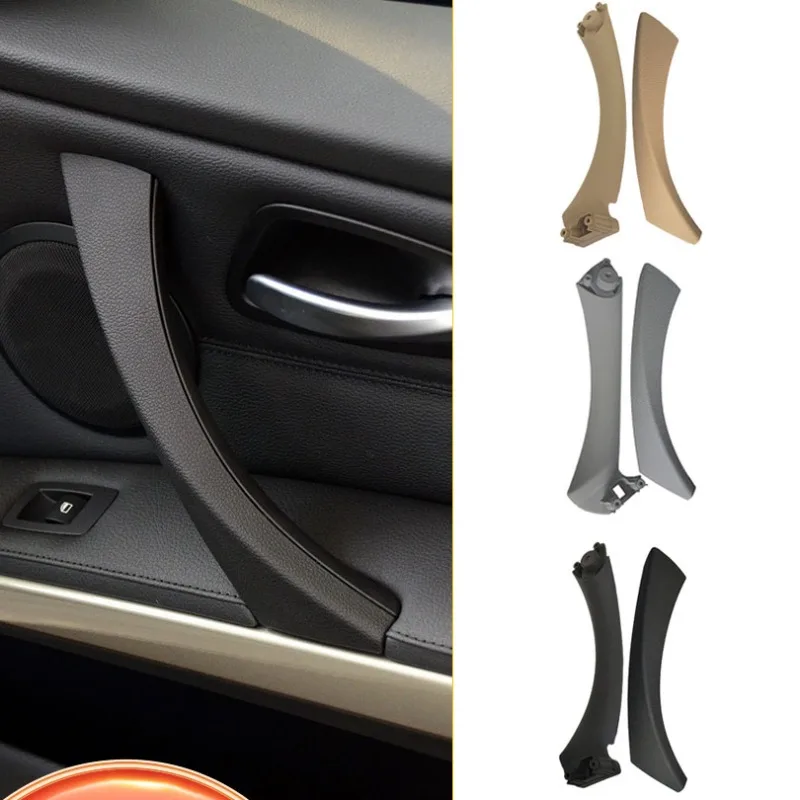 

Black Left Right Inner Door Pull Handle Kit Panel Pull Cover Trim For BMW 3 Series E90 E91 E92 2005-2012 316 318 320 325 328i