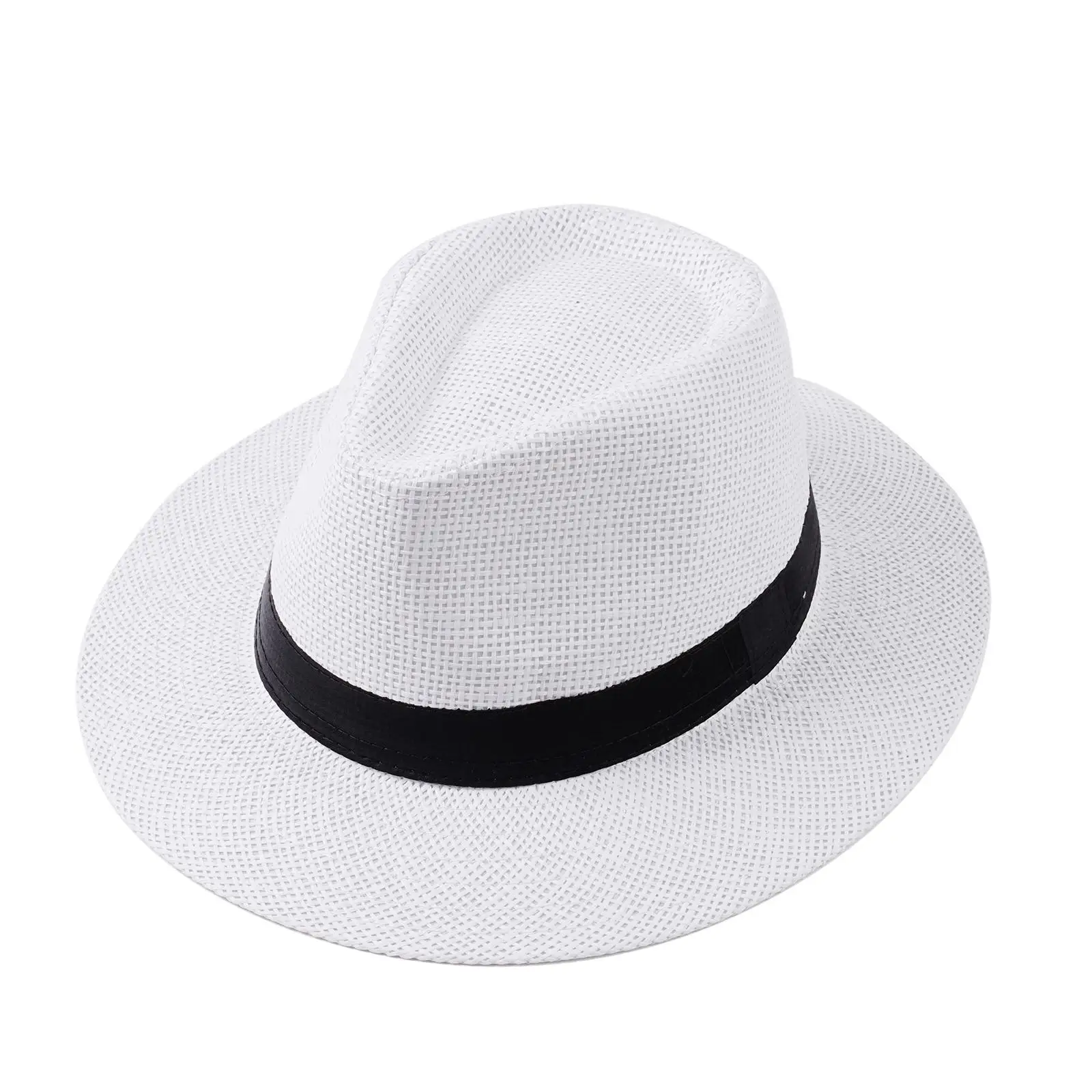 Sombrero de paja de verano, sombrero de paja Natural de Panamá de forma suave, sombrero de ala plana de papiro para mujer, sombreros elegantes para vestido de fiesta, gorra Unisex