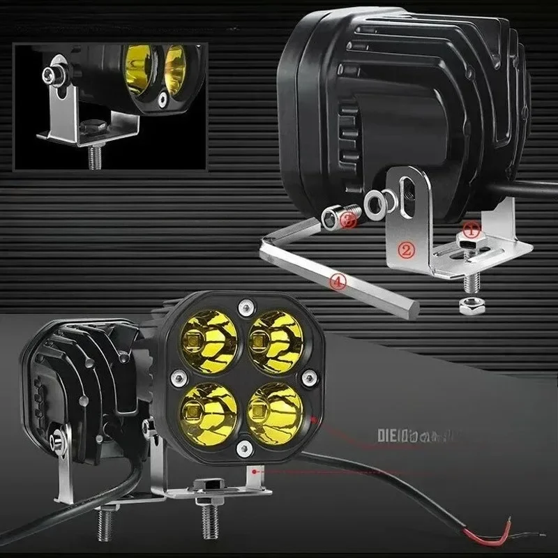 

12V 24V 3 Inch 40W for 4x4 Offroad Car Truck Red Green LED Square Work Light Bar Spotlights Driving Fog Headlights