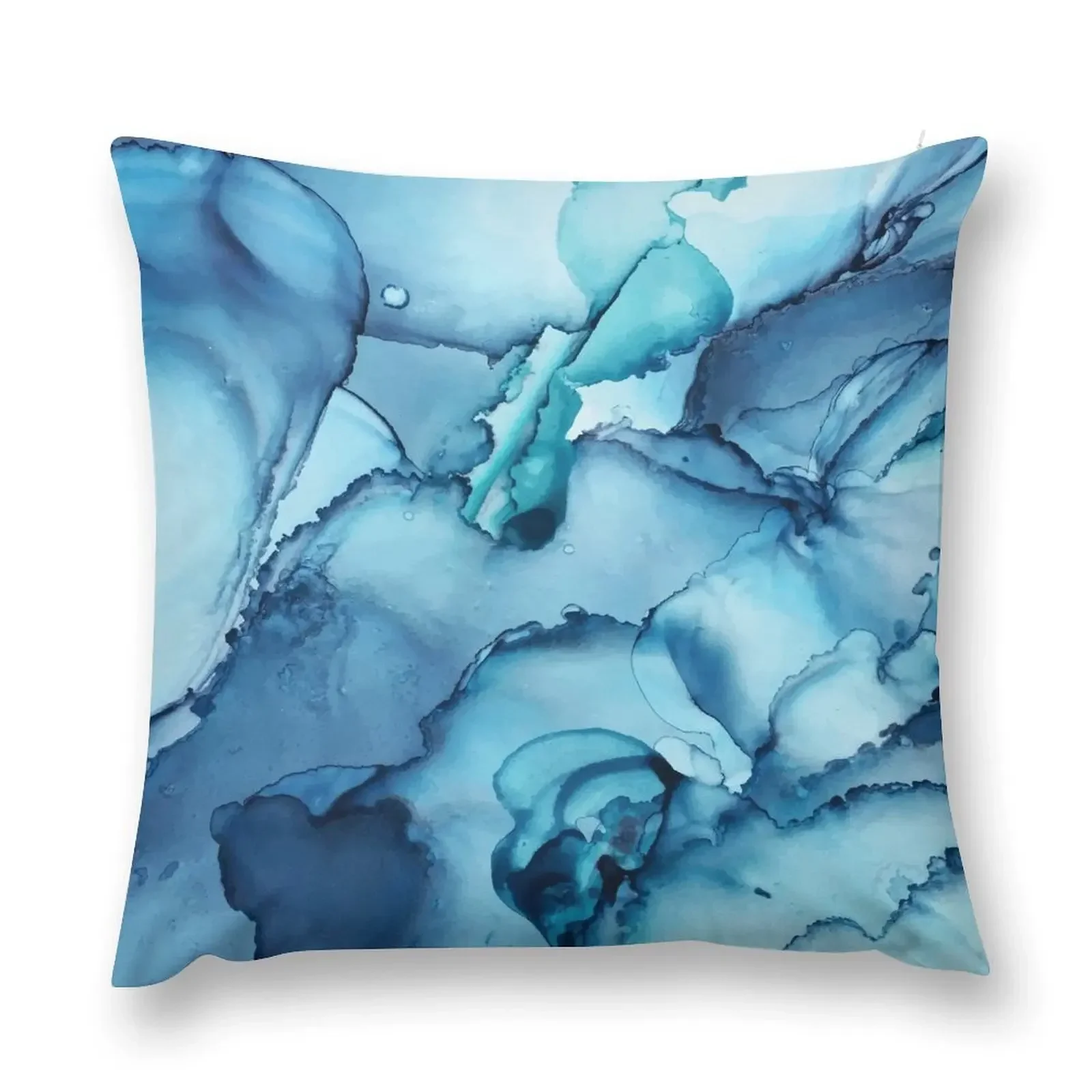 The Blue Abyss - Alcohol Ink Painting Throw Pillow autumn pillowcase Cushion Child pillow